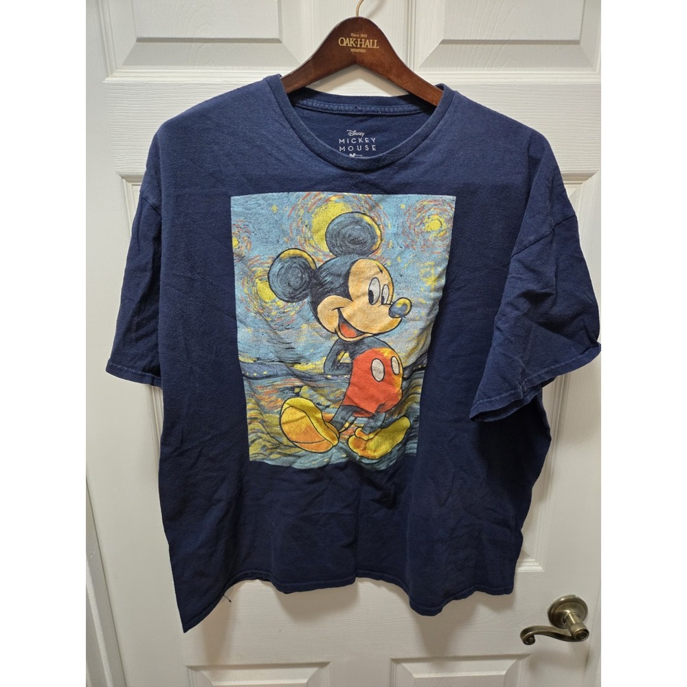 Disney MICKEY MOUSE VAN GOGH 'STARRY NIGHT'  PAINTING T-SHIRT Cotton Size XXL